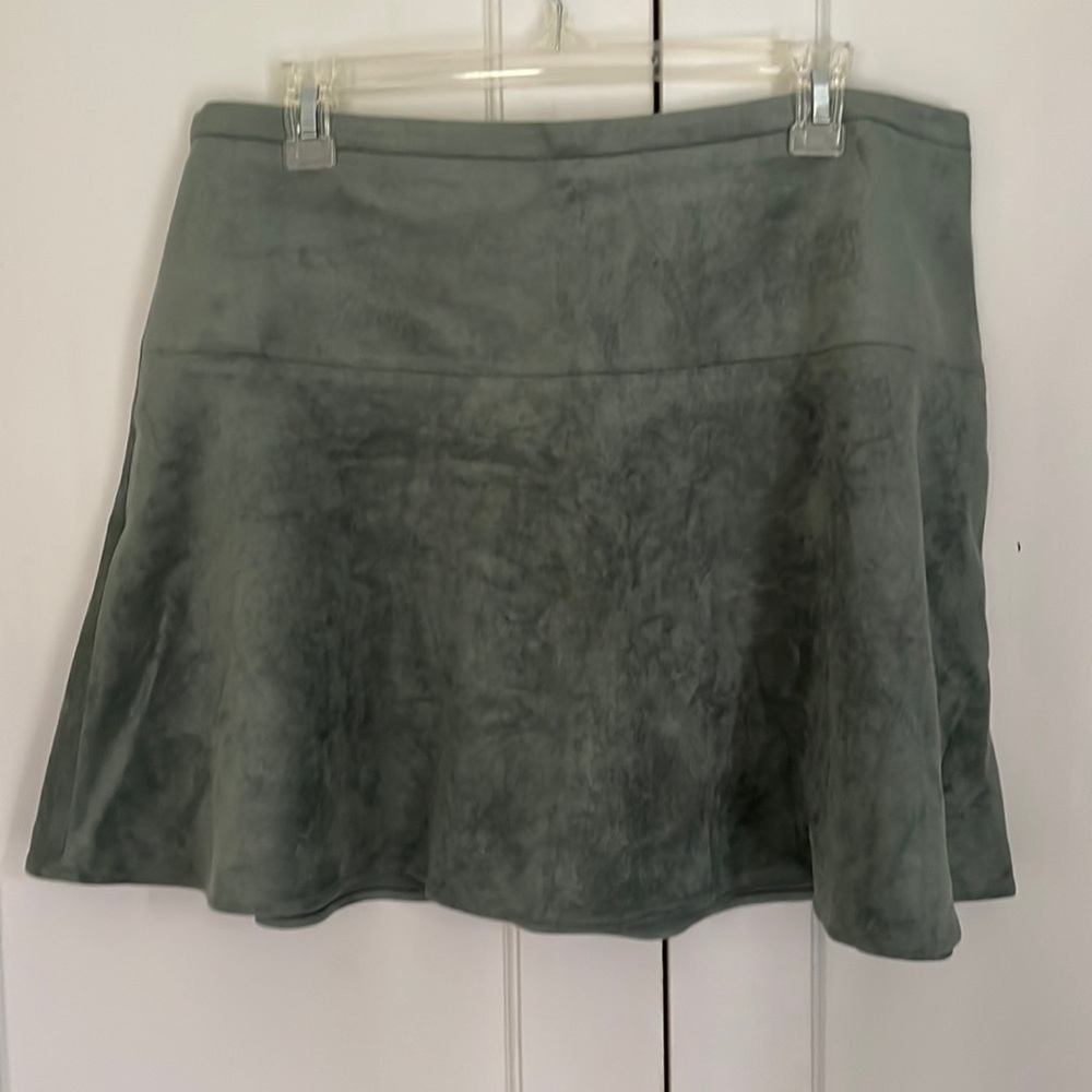 BCBG Suede Green Skirt